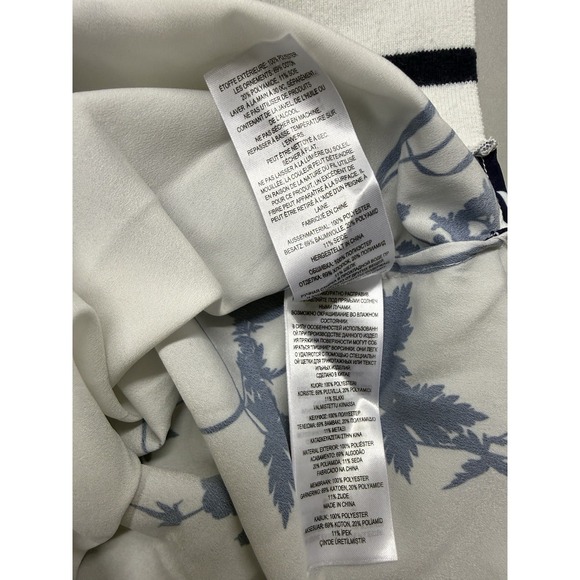 Ted Baker Miha Bluebell Floral Ribbed Trim Top. White. Sleeveless. Sz 2 - Picture 11 of 14